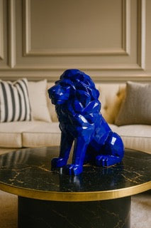 Lion Origami Bleu