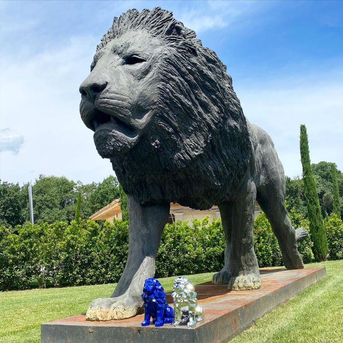 Lion Origami Bleu